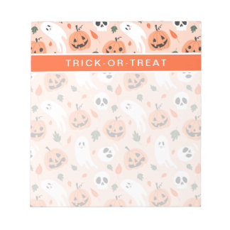 Bloco De Notas Padrão Ghost e Jack-O-Lanterna Bonito