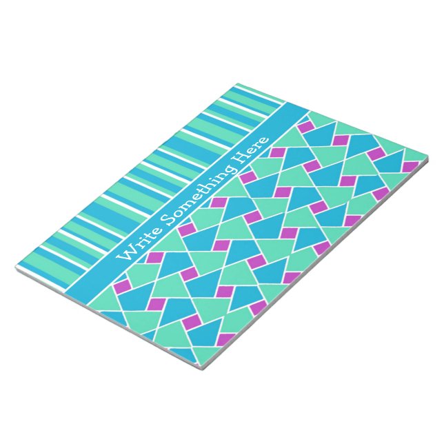 Bloco De Notas Padrão Islâmico e Stripes Notepad ou Jotter (Inclinado)