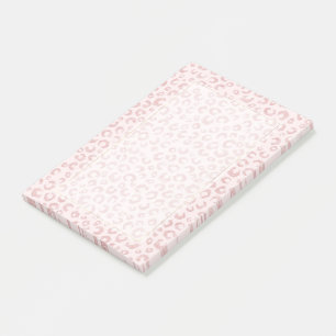 Bloco De Notas Padrão-Leopardo Dourado de Rosa de Elegante