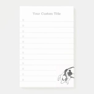 Bloco De Notas Padrão Minimalista de Linha de Porco Cottagecore V