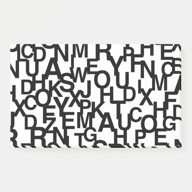 Bloco De Notas Padrão moderno, abstrato, confuso com letras (Frente)