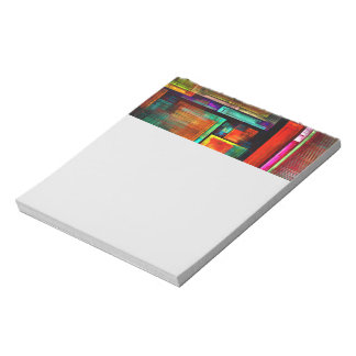 Bloco De Notas Padrão Moderno de Abstrato de Arte Quadrados Color