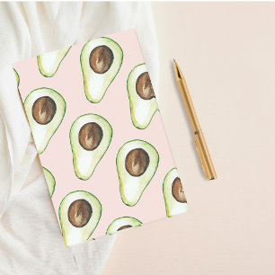Bloco De Notas Padrão Moderno De Pastel Rosa E Avocado Verde