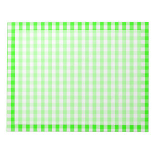 Bloco De Notas Padrão Neon Green Gingham de Shirley Taylor