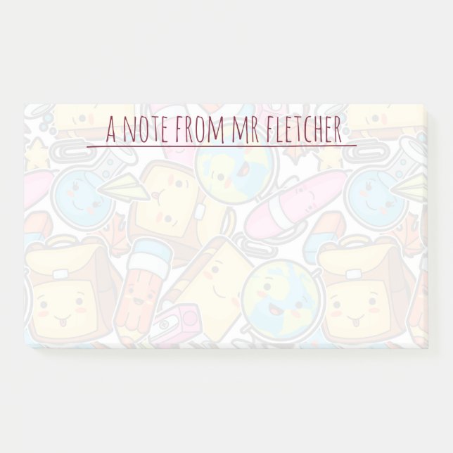 Bloco De Notas Padrão Personalizado de Abastecimento Escolar (Frente)