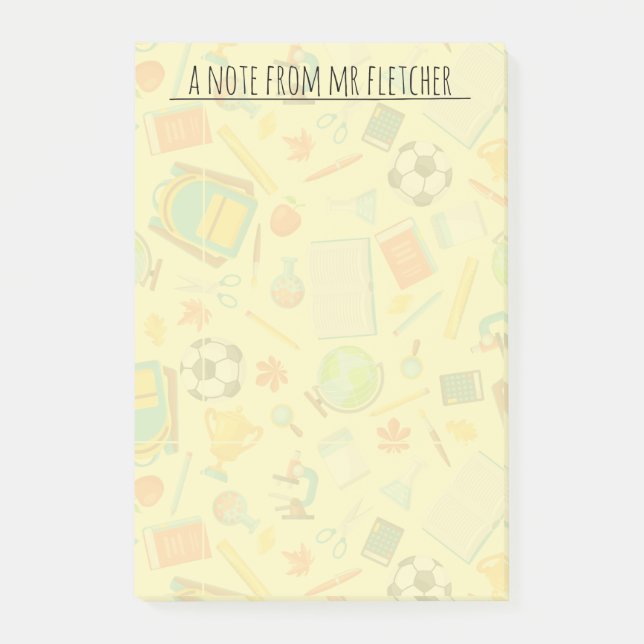 Bloco De Notas Padrão Personalizado de Abastecimento Escolar (Frente)