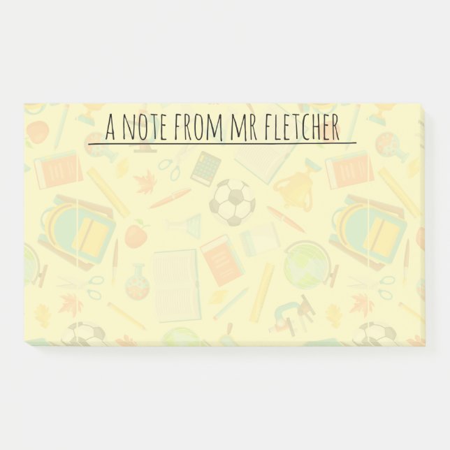 Bloco De Notas Padrão Personalizado de Abastecimento Escolar (Frente)