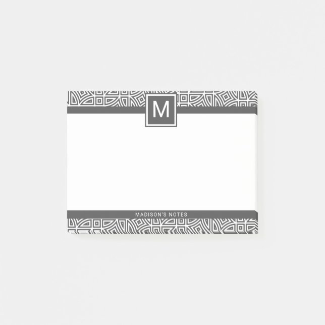 Bloco De Notas Padrão Personalizado de Abstrato Geométrico (Frente)