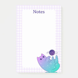 Bloco De Notas Padrão Roxo de Cartoon da Terra Gira de Gato Gato 