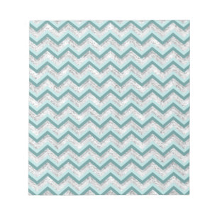 Bloco De Notas Padrão Teal e Crystal Zigzag