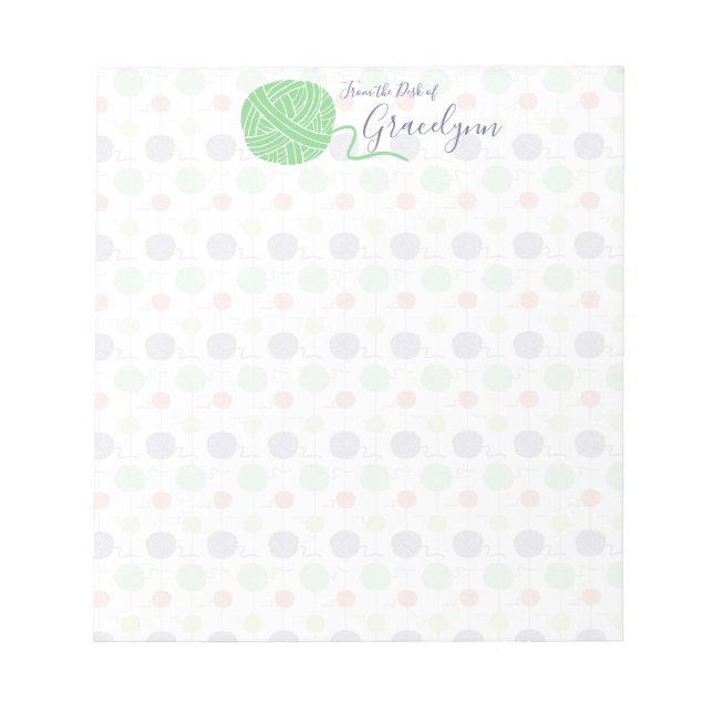 Bloco De Notas Padrão Tropical Yarn Ball String (Frente)