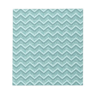 Bloco De Notas Padrão Turquesa Glitter ZigZag