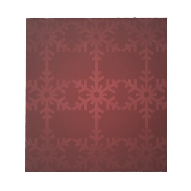 Bloco De Notas Padrão vermelho do floco de neve de natal (Frente)