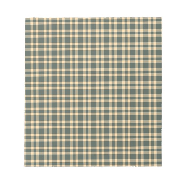 Bloco De Notas Padrão Xadrez Amarelo Verde (Frente)