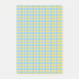 Bloco De Notas Padrão Xadrez Azul Amarelo