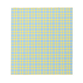 Bloco De Notas Padrão Xadrez Azul Amarelo