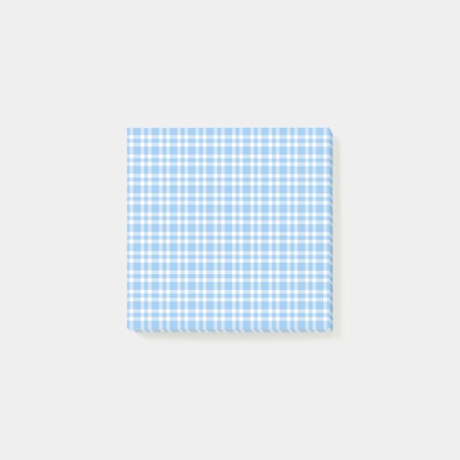 Bloco De Notas Padrão Xadrez Azul Branco (Frente)