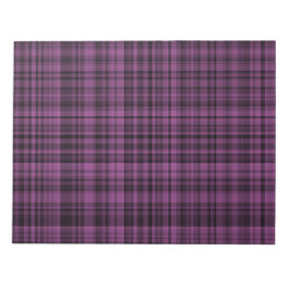 Bloco De Notas Padrão Xadrez Escocês Preto Roxo