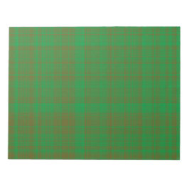 Bloco De Notas Padrão Xadrez Escocês Verde Marrom