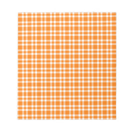 Bloco De Notas Padrão Xadrez Laranja Branco