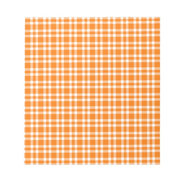 Bloco De Notas Padrão Xadrez Laranja Branco (Frente)