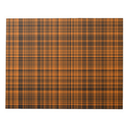Bloco De Notas Padrão Xadrez Plaid Laranja Marrom