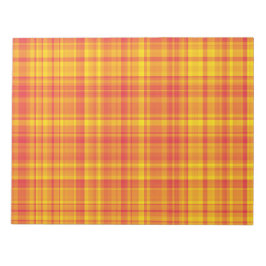 Bloco De Notas Padrão Xadrez Quadriculado Laranja Amarelo