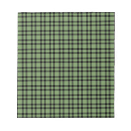 Bloco De Notas Padrão Xadrez Verde Preto