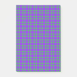 Bloco De Notas Padrão Xadrez Verde Roxo