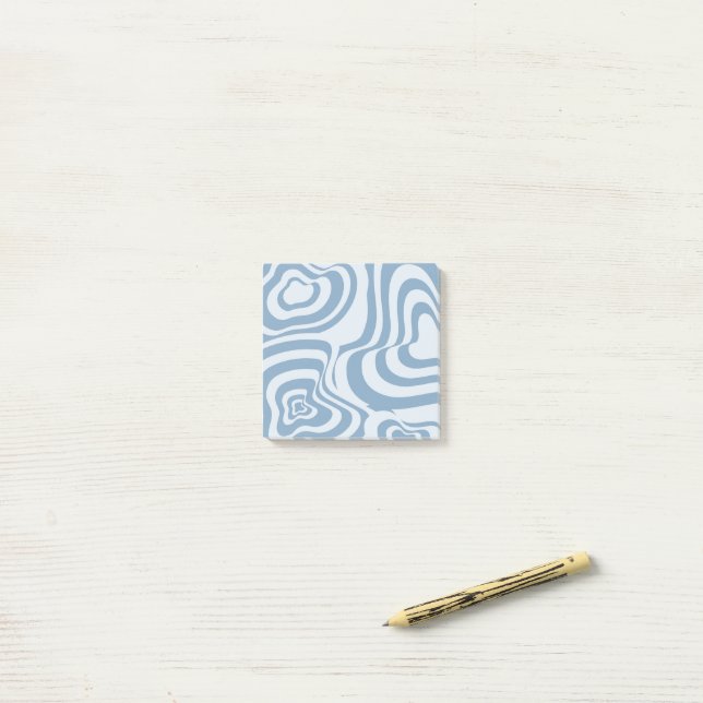 Bloco De Notas Padrão Y2K da Groovy Retro Azul (Na mesa)