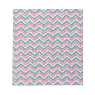 Bloco De Notas Padrão ZigZag cor-de-rosa