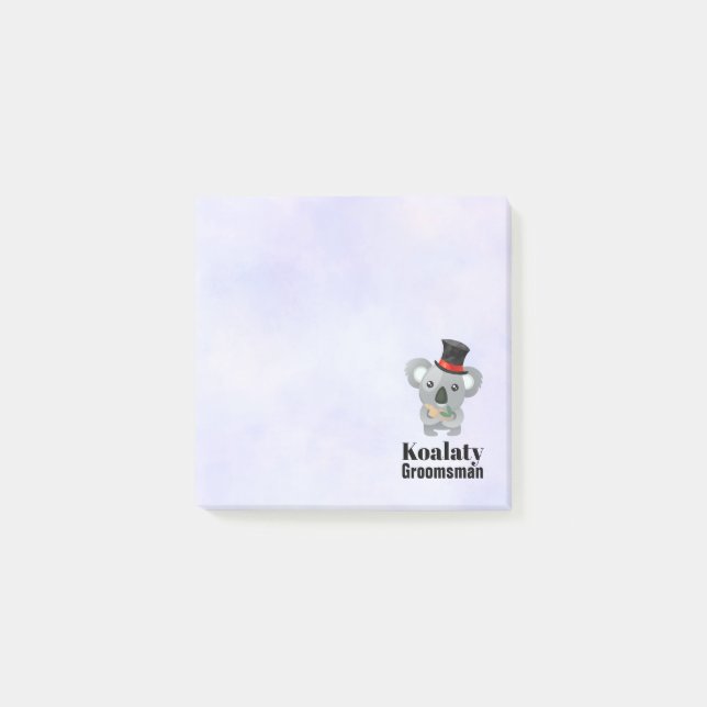Bloco De Notas Padrinho de casamento Cute Koala Pun Koalaty (Frente)