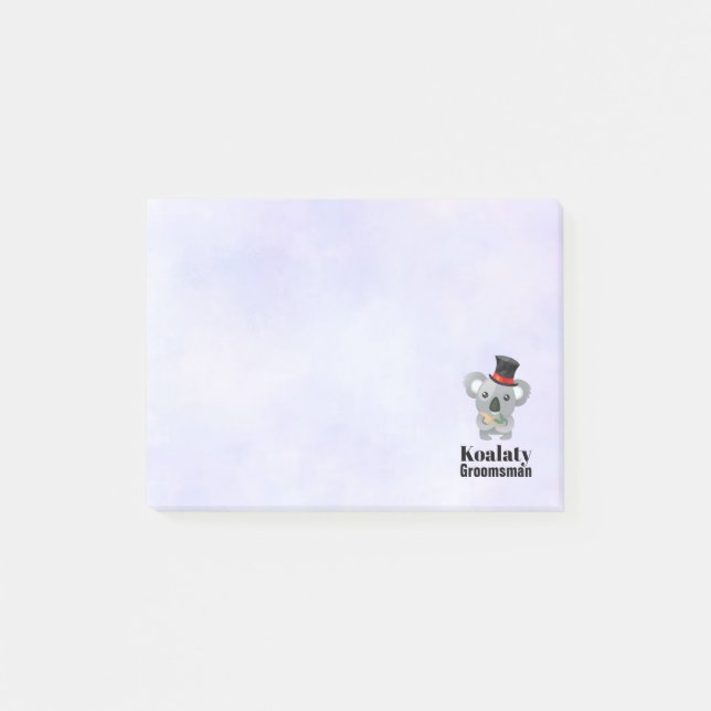 Bloco De Notas Padrinho de casamento Cute Koala Pun Koalaty (Frente)