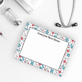 Bloco De Notas Padrões brancos vermelhos e claros A nota da enfer