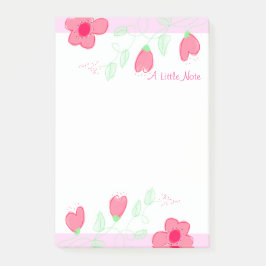 Bloco De Notas Padrões De Coração De Flor Com Cor De Rosa