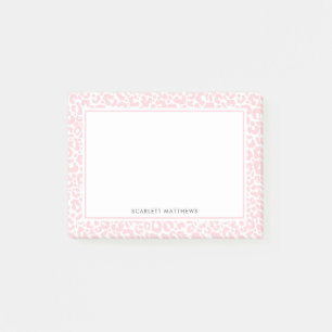 Bloco De Notas Padrões de impressão do Pastel Leopard bonito, c