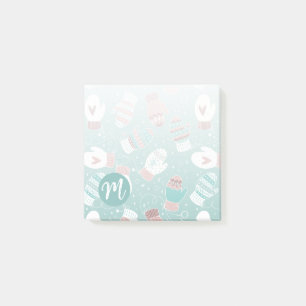 Bloco De Notas Padrões de Noite de Natal Cozy em Mint