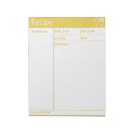 Bloco De Notas Página de Receita Amarela Simples Sem Linhas