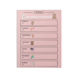 Bloco De Notas Página do Planejador Semanal de Reprodução