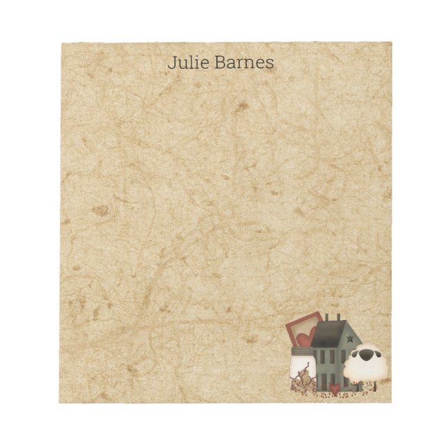 Bloco De Notas Página inicial do Country Primitive Foley Art Gree (Frente)