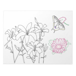 Bloco De Notas Páginas de coloração floral em notebooks