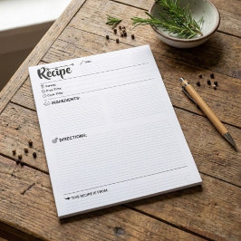Bloco De Notas Páginas de Receita em Branco para Reabastecer / Fo