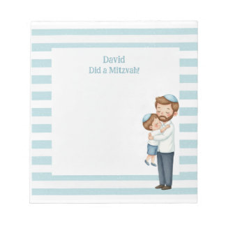 Bloco De Notas Pai Castanho e Filho Abraço Personalizado Mitzvah