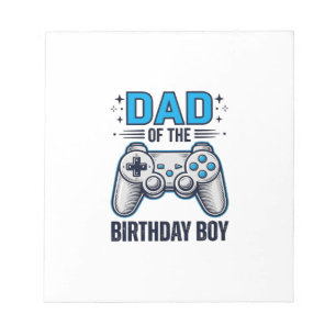 Bloco De Notas Pai do Menino Aniversariante Camisa de Gamer Desig