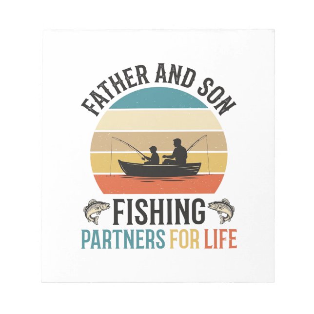 Bloco De Notas Pai e Filho Parceiros de Pesca para a Vida Design_ (Frente)
