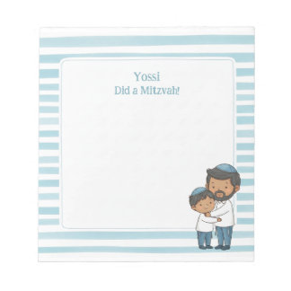 Bloco De Notas Pai Sephardi Azul e Filho Hug Personalizado Mitzva