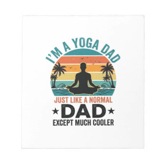 Bloco De Notas Pai Yoga Vintage Pôr do Sol Engraçado Camisa Pai D