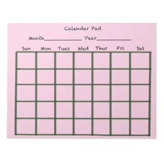 Bloco De Notas Painel de Calendário Rosa