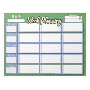 Bloco De Notas Painel de colunas do HOMESCHOOL WEEKLY PLANNER 3