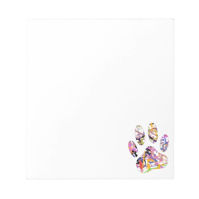 Bloco De Notas Paint Splatter Dog Paw Personalizado (Frente)